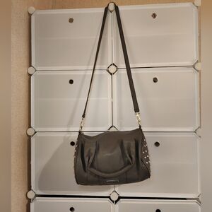 Rampage Lg Gray Convertible Adjustable Handbag/Crossbody Bag w/ Silver Spikes